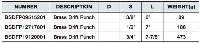 3PCS Brass Drift Punch Set