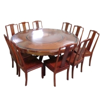 Round Mahogany Dining Room Ensemble