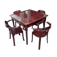 Mahogany Mahjong Table And Chair Ensemble