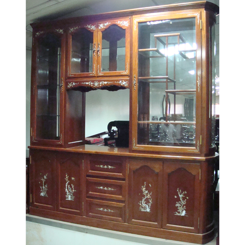 Mahogany Cabinet Room-Divider(W 7'), Curio Cabinets