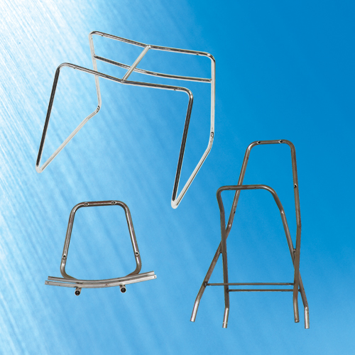 Metallic tubular chair-back & seat frames Metallic tubular chair-back & seat frames