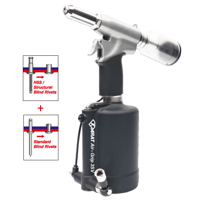 KARAT Air-Grip™ 3SV Vacuum System Air Hydraulic Riveter 6.4 mm 1/4 KARAT Air-Grip™ 3SV Vacuum System Air Hydraulic Riveter 6.4 mm 1/4