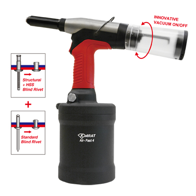 KARAT AF-4 Industrial Heavy-Duty Super Traction Force Built-in Vacuum Air-Hydraulic Riveter KARAT AF-4 Industrial Heavy-Duty Super Traction Force Built-in Vacuum Air-Hydraulic Riveter