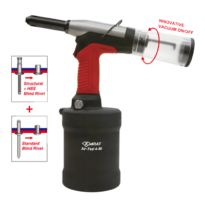 KARAT Air-Fast 4-80 Industrial Super Traction Force Vacuum-Type Air-Hydraulic Riveter
