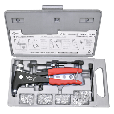 KARAT HN-6MK Industrial Premium Compact Size Quick-Change Design Hand Rivet Nut Tool Kit