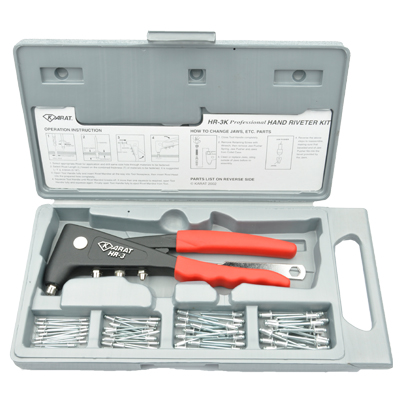 KARAT HR-3 Industrial Compact Size Hand Riveter Plastic Case Kit