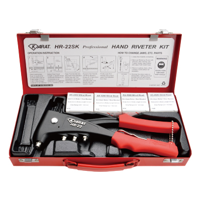 KARAT HR-22SKC Industrial Premium European Fashion Hand Riveter Kit KARAT HR-22SKC Industrial Premium European Fashion Hand Riveter Kit