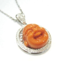 Momo Coral Happy Buddha Pendant