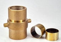 Brass expansion-ring hose coupling for single jacket