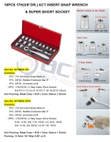 18PCS 17H(3/8”DR.) ACT INSERT-SNAP WRENCH & SUPER SHORT SOCKET 18PCS 17H(3/8”DR.) ACT INSERT-SNAP WRENCH & SUPER SHORT SOCKET