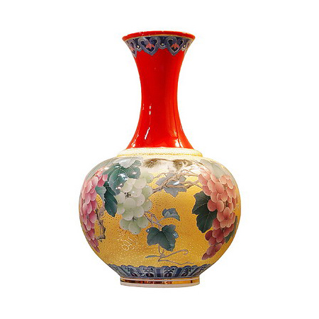 China Red Porcelain W/Painting