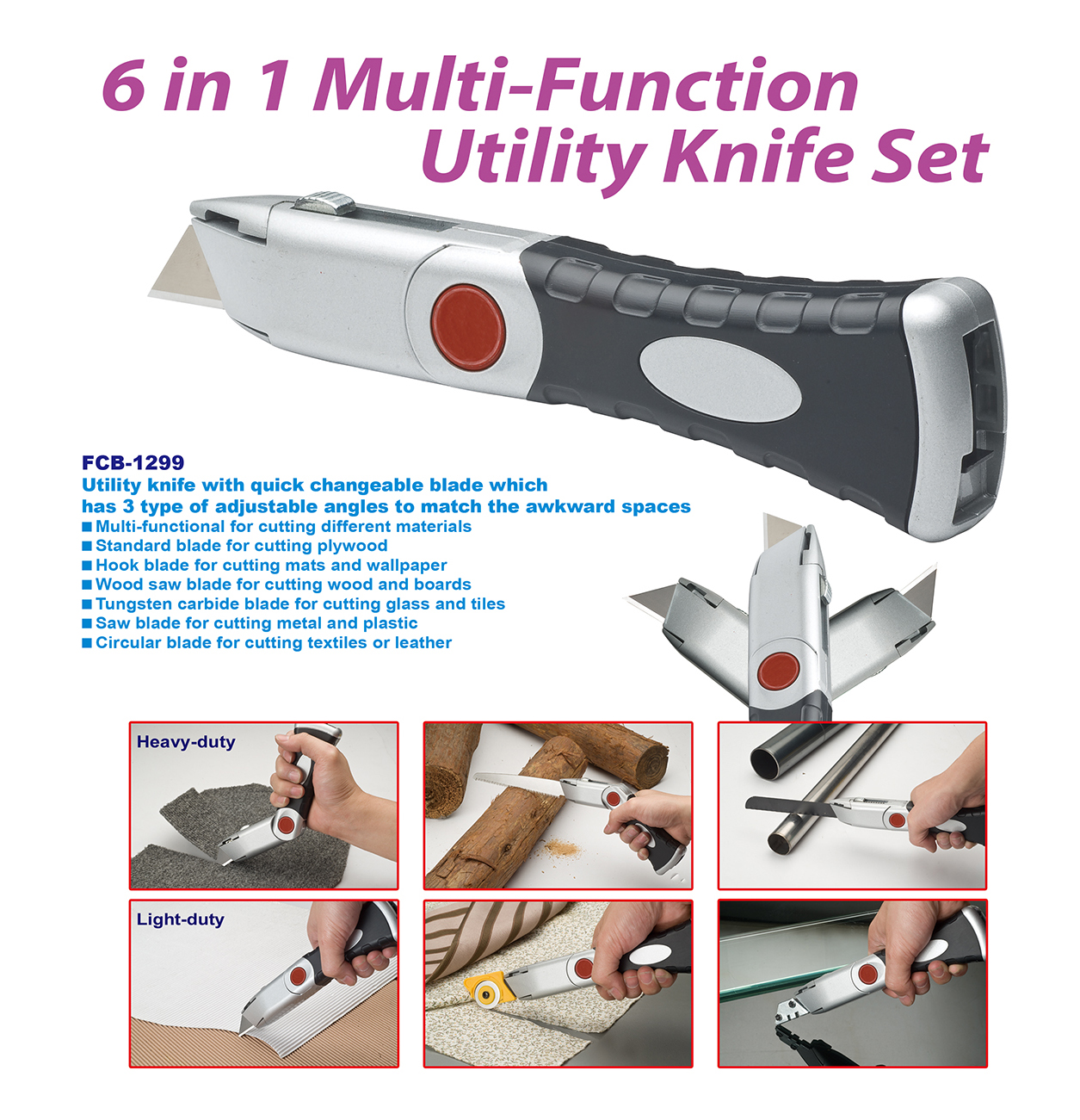 6 in 1 Multi-Function Utility Knife Set
