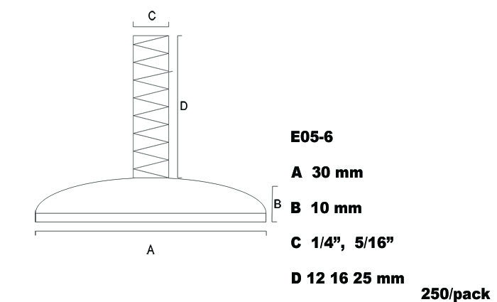 Adjustable glides hex bolt