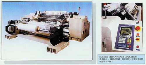 Micro-computerized, center-surface slitter & rewinder Micro-computerized, center-surface slitter & rewinder