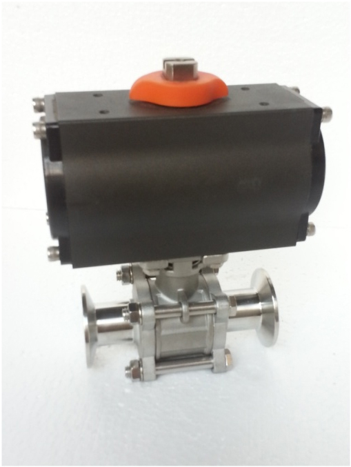 3 Pc. 2 Way Ball Valve With Pneumatic Actuator 3 Pc. 2 Way Ball Valve With Pneumatic Actuator
