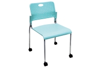 Plastic Stacking Chair With Casters & Armrest Plastic Stacking Chair With Casters & Armrest