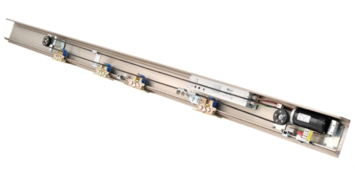 Motorized automatic sliding-door lock