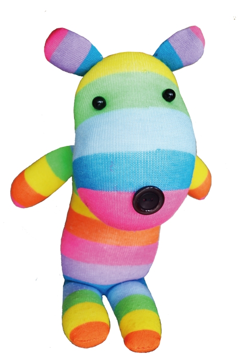 DIY sock dolls (rainbow bear)