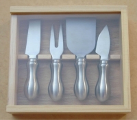 4-pc Stainless Steel Cheese Knife Set