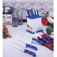 POM Handle Kitchen Knife Set w/ Rack POM Handle Kitchen Knife Set w/ Rack