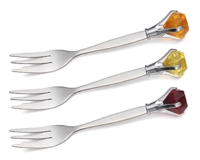 3-pc Dessert Fork w/ Ornamented Handle Set