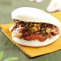 Steamed Pork Gwa Pao with Pickled Mustard