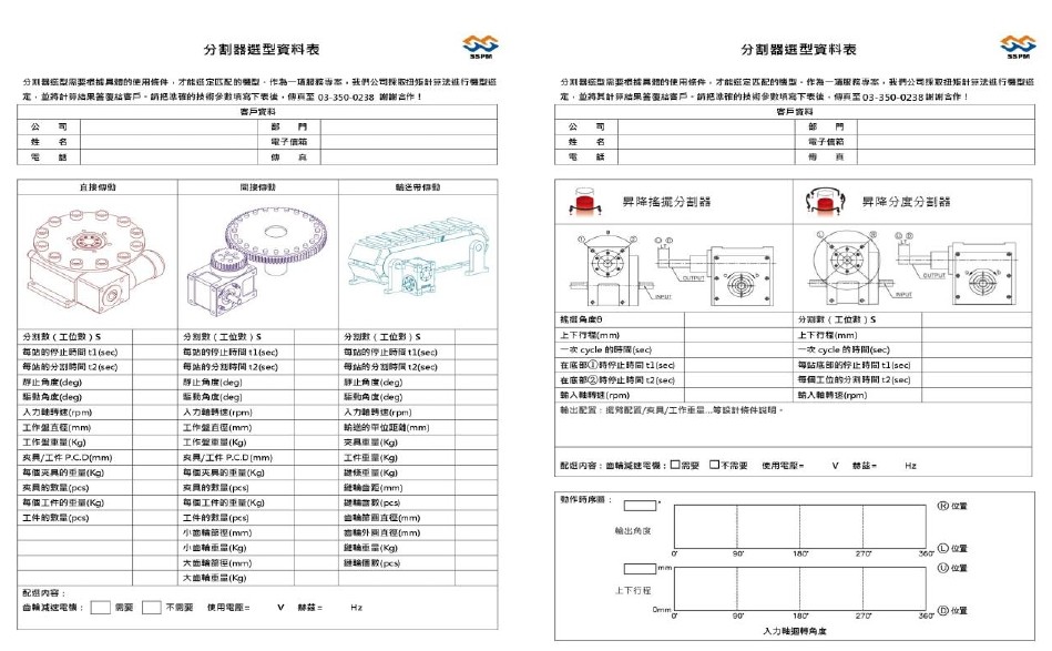 分割器選型表