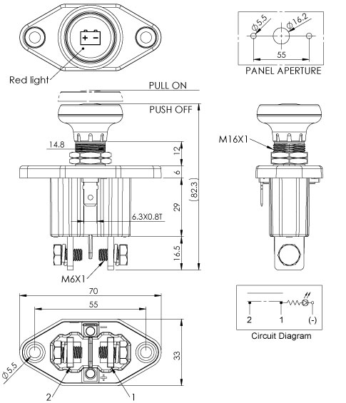 Push Pull Switch, LED Starter Switch