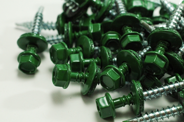 Hex Washer Roofing Screw Green