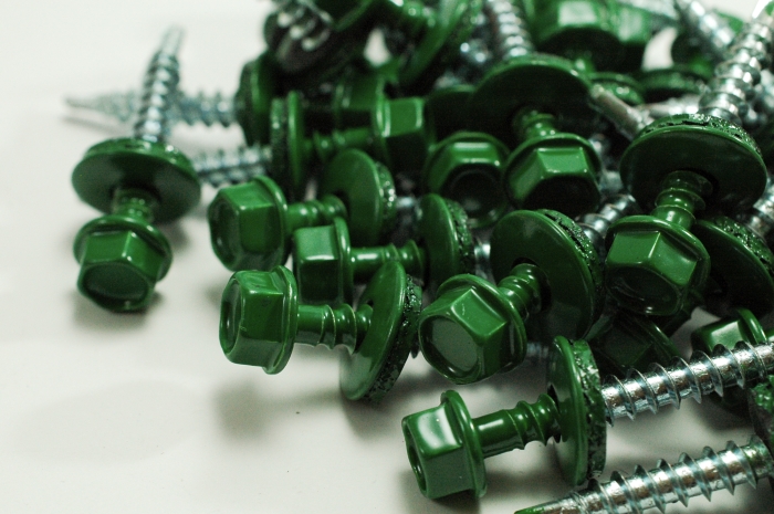 Hex Washer Roofing Screw Green Hex Washer Roofing Screw Green