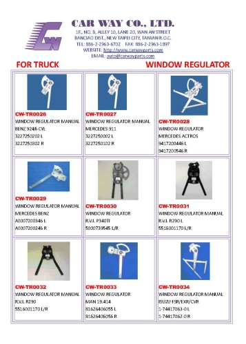 TRUCK POWER WINDOW REGULATOR/MANUAL WINDOWREULATOR