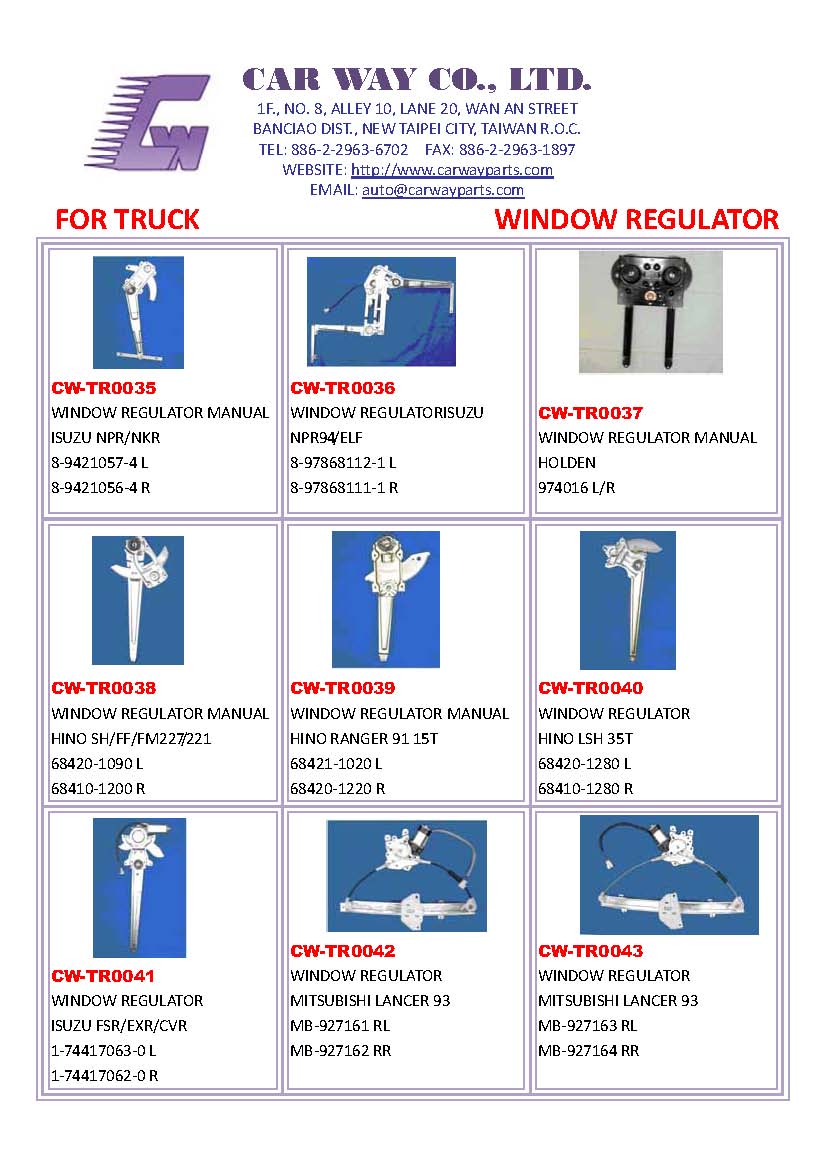 TRUCK POWER WINDOW REGULATOR/MANUAL WINDOWREULATOR