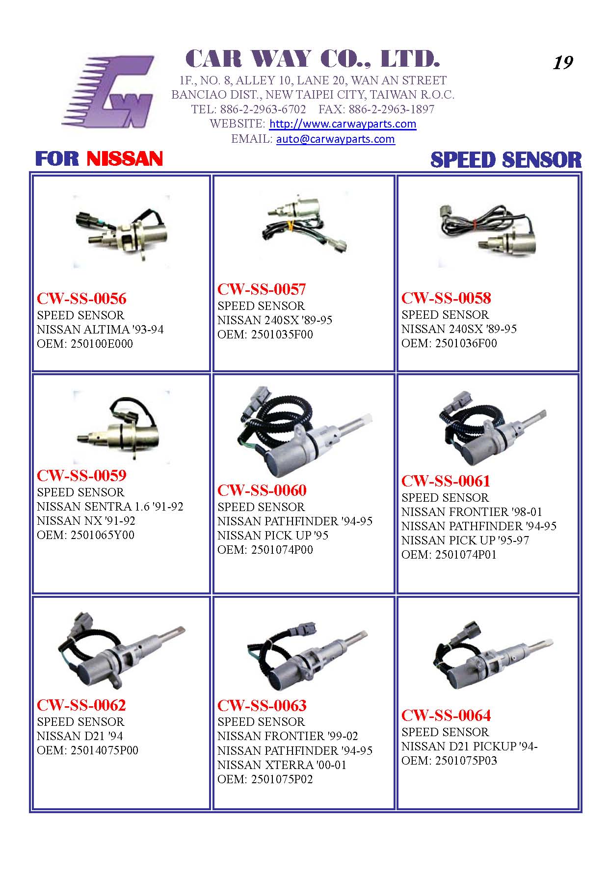NISSAN SPEED SENSORS NISSAN SPEED SENSORS