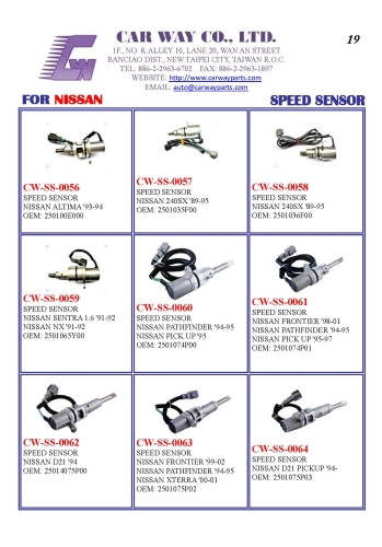 NISSAN SPEED SENSORS NISSAN SPEED SENSORS