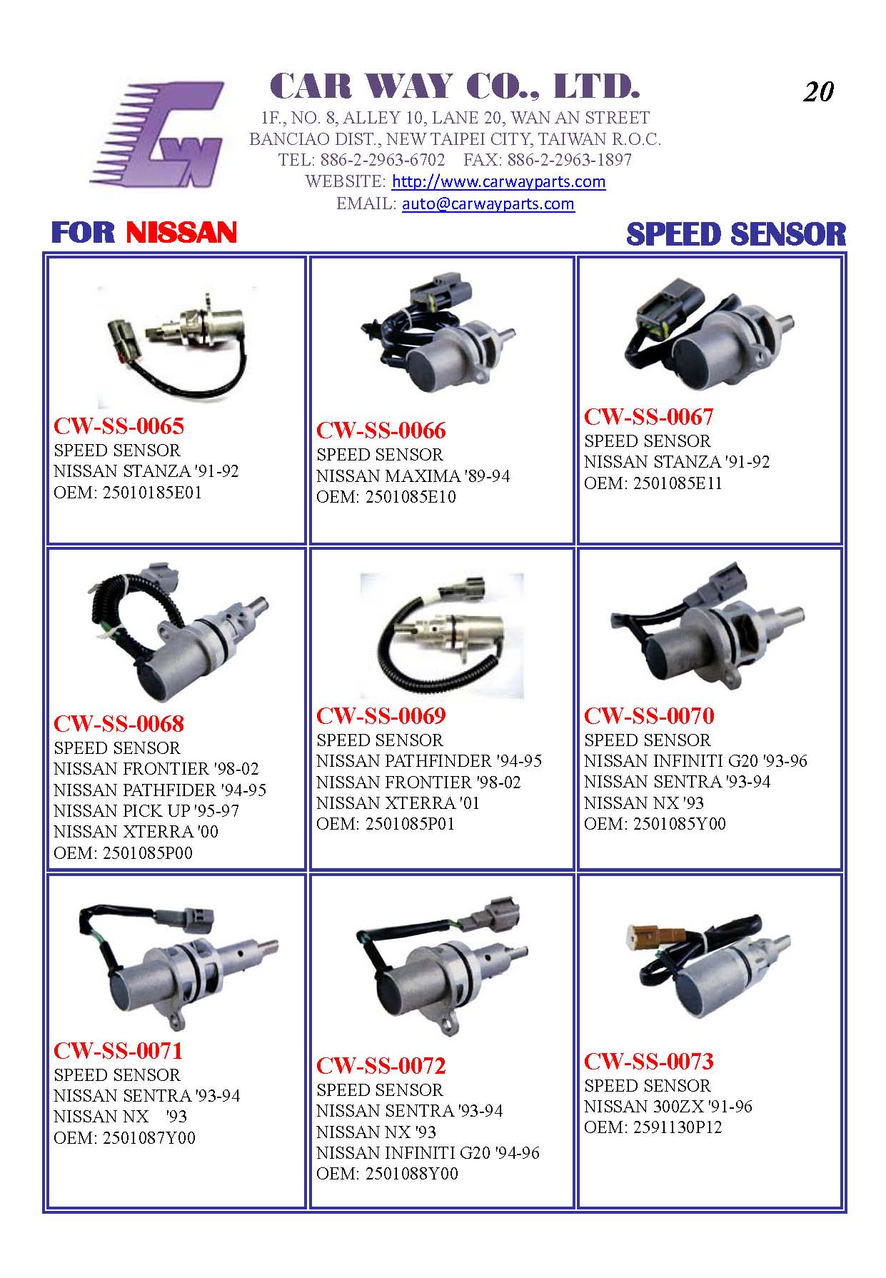 NISSAN SPEED SENSORS NISSAN SPEED SENSORS