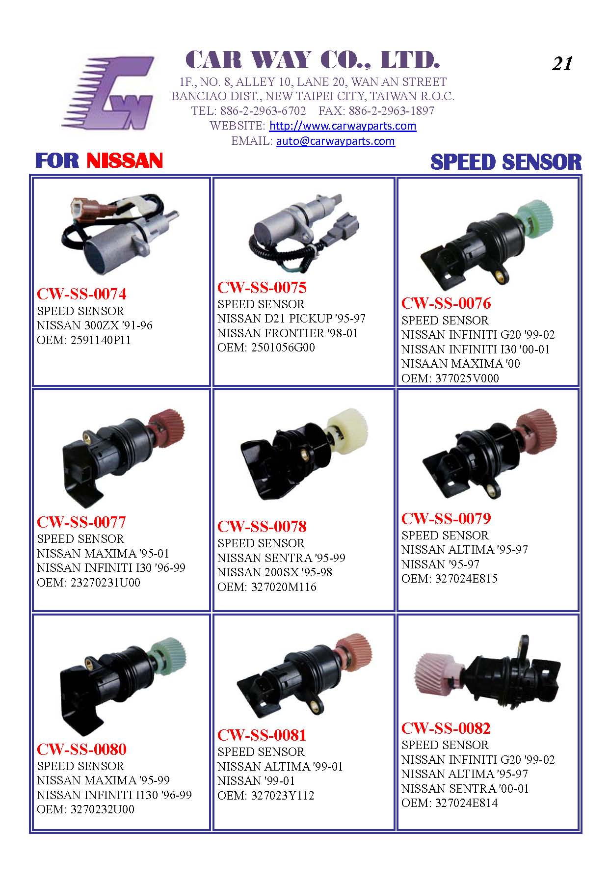 NISSAN SPEED SENSORS NISSAN SPEED SENSORS