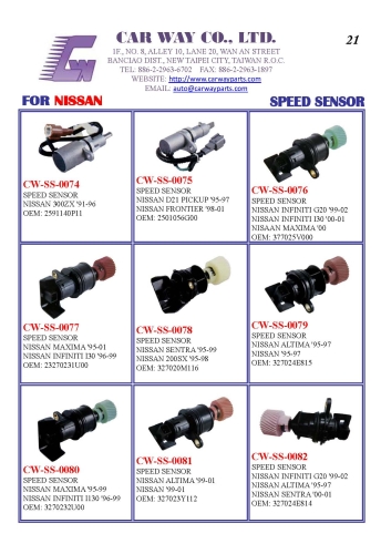 NISSAN SPEED SENSORS NISSAN SPEED SENSORS