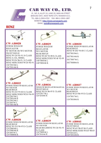 BENZ WINDOW REGULATOR