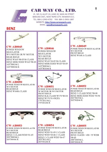 BENZ WINDOW REGULATOR BENZ WINDOW REGULATOR
