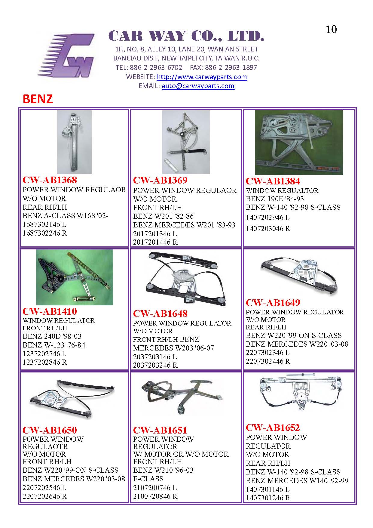 BENZ WINDOW REGULATOR