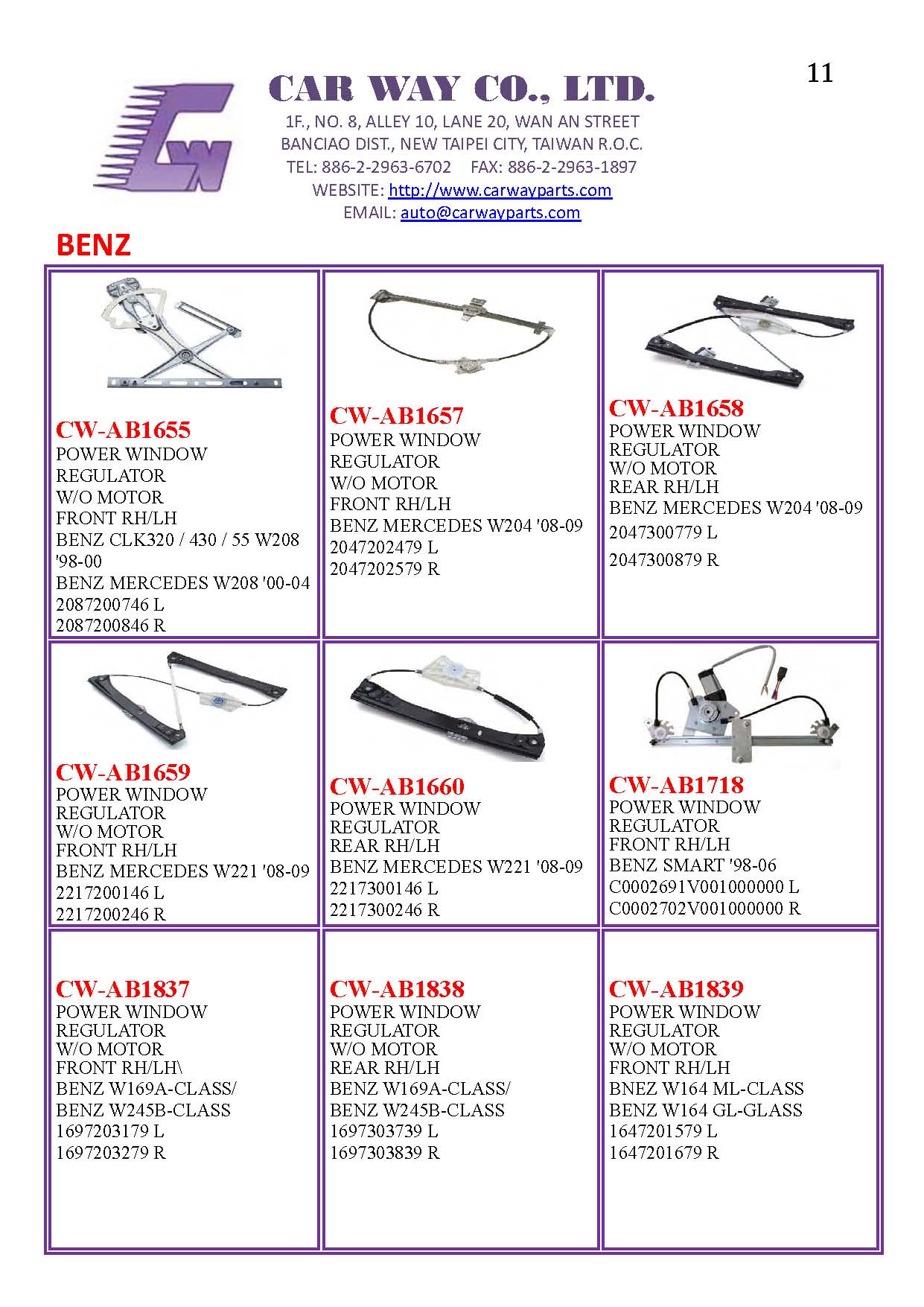 BENZ WINDOW REGULATOR BENZ WINDOW REGULATOR