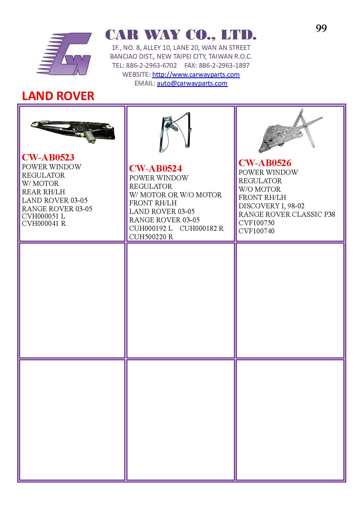 LAND ROVER WINDOW REGULATOR LAND ROVER WINDOW REGULATOR