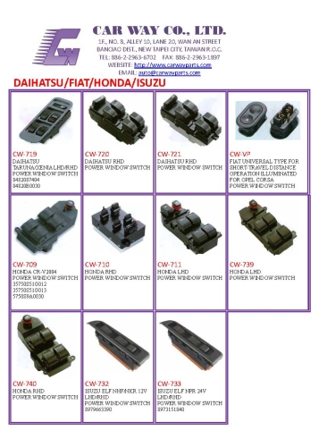 DAIHATSU/FIAT/HONDA/ISUZU
AUTO SWITCH/POWER WINDOW SWITCH