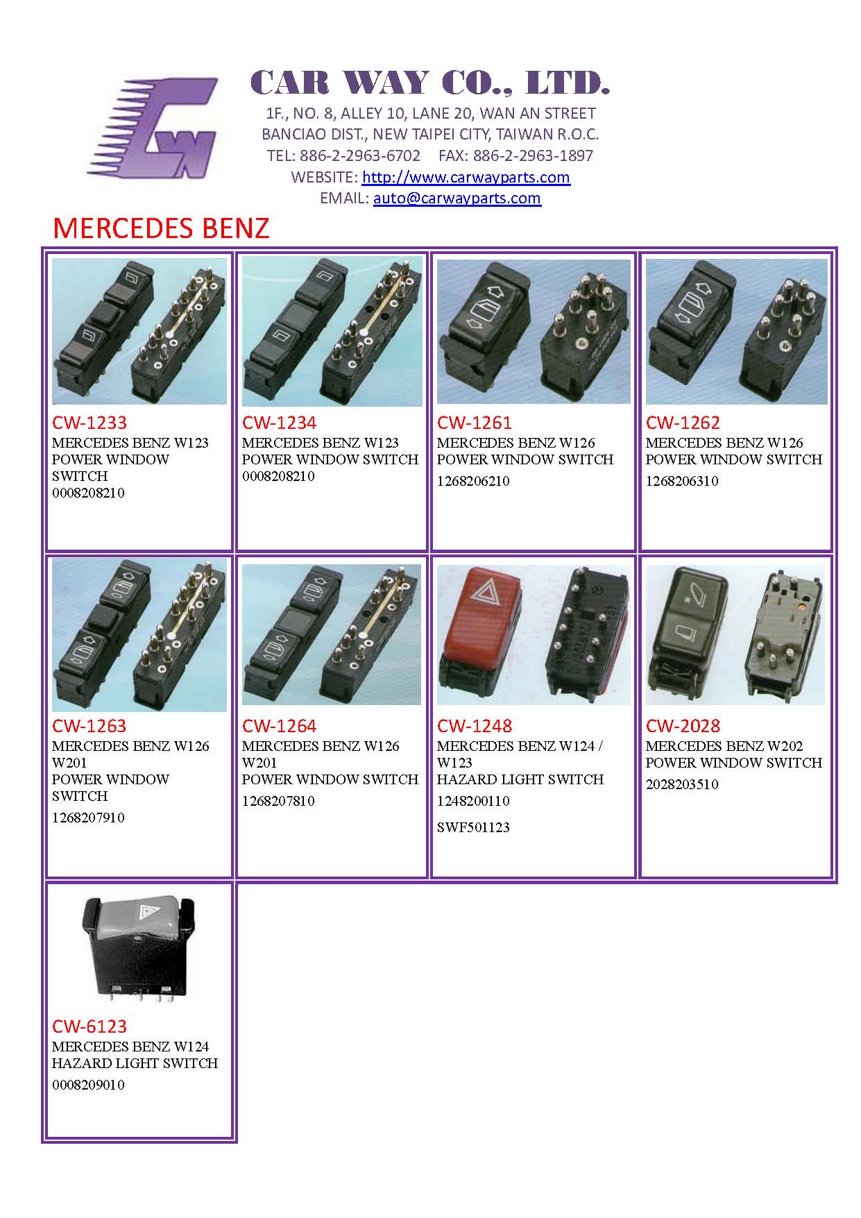 MERCEDES BENZ AUTO SWITCH/POWER WINDOW SWITCH