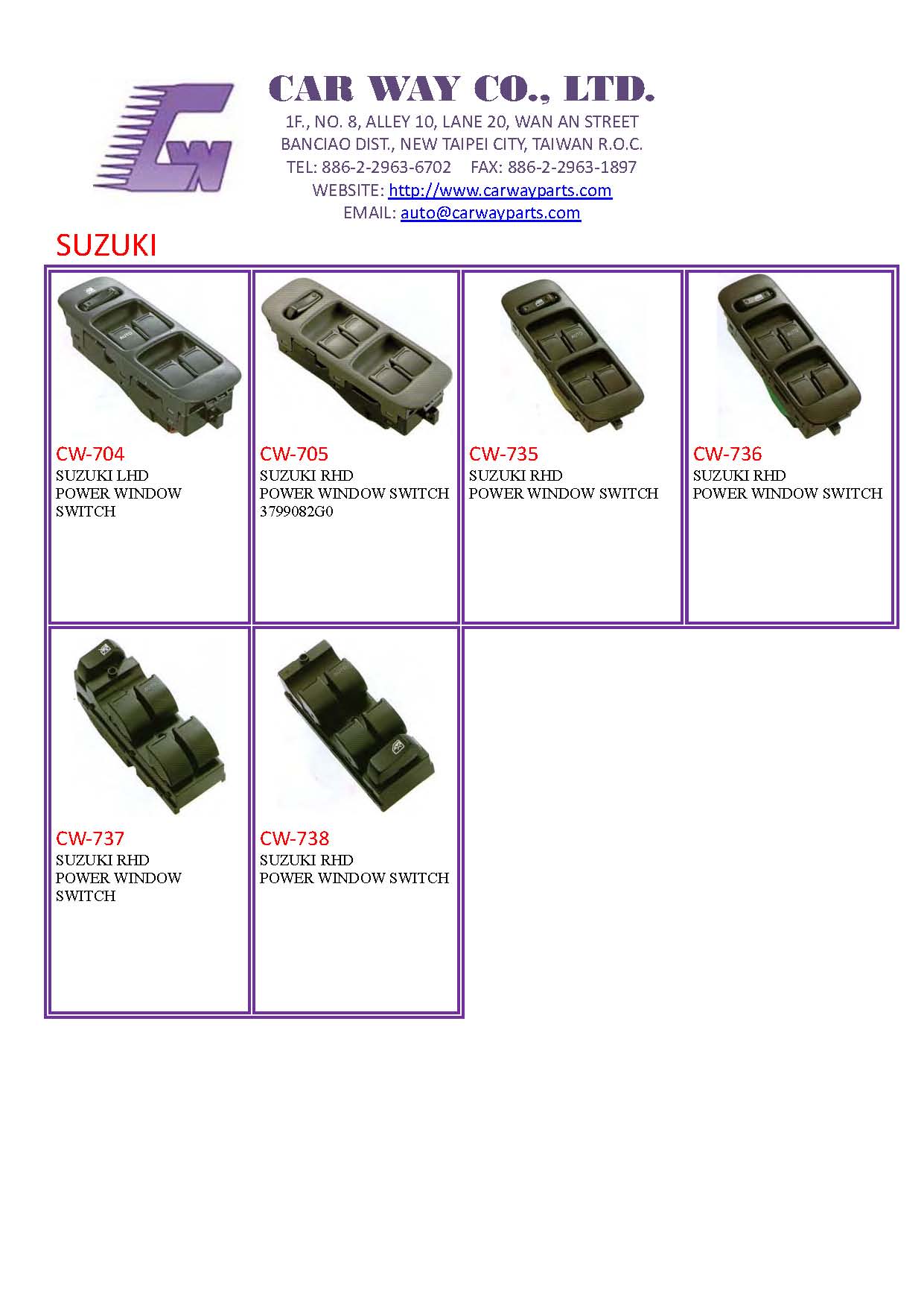 SUZUKI AUTO SWITCH/POWER WINDOW SWITCH SUZUKI AUTO SWITCH/POWER WINDOW SWITCH