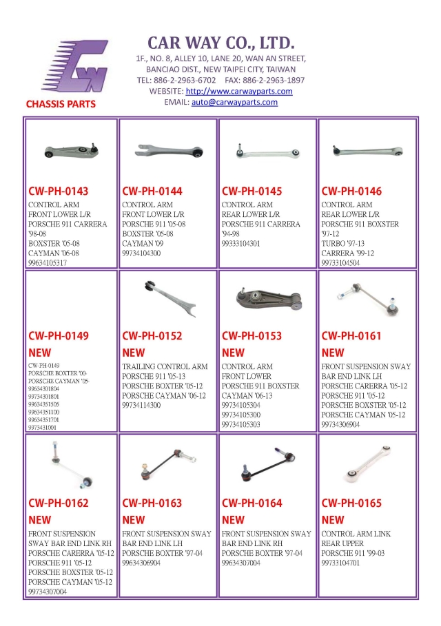 PORSCHE CHASSIS PARTS PORSCHE CHASSIS PARTS
