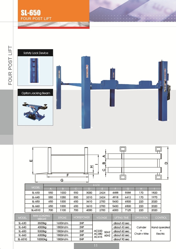 Four Post Lift (3.5tons) /car lift /auto lift