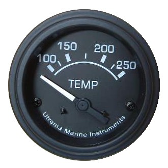 Utrema Black Marine Water Temperature Gauge 52mm