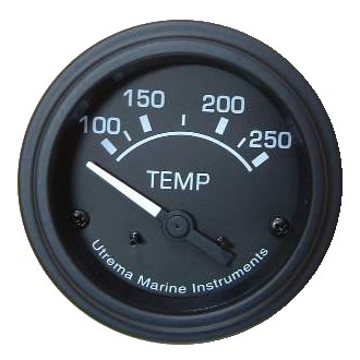 Utrema Black Marine Water Temperature Gauge 52mm Utrema Black Marine Water Temperature Gauge 52mm