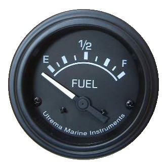 Utrema Black Marine Fuel Gauge 52mm